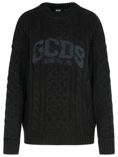 GCDS GCDS BLACK ACRYLIC BLEND SWEATER