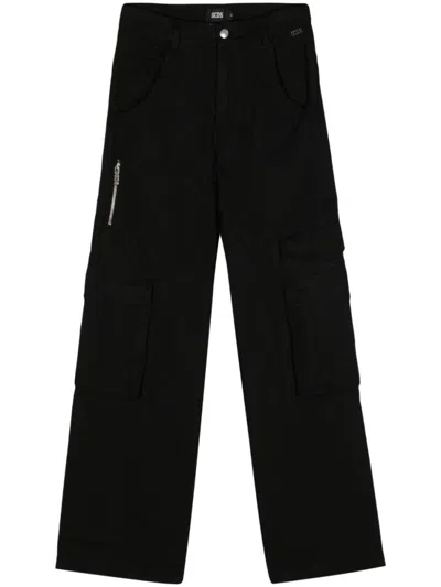 GCDS BLACK CARGO TROUSERS