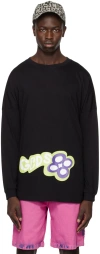 Gcds Black Checkerboard Long Sleeve T-shirt In Black