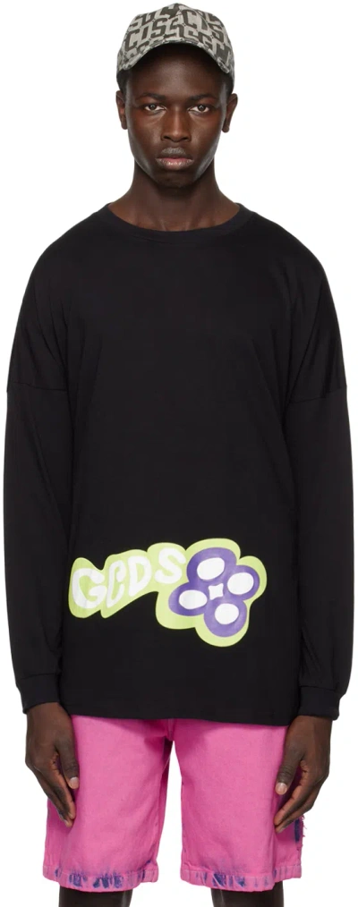 Gcds Black Checkerboard Long Sleeve T-shirt
