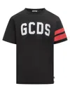 Gcds Man T-shirt Z0mlqc106j101 999r Regular Loose Ss T-shirt Black Red In Black