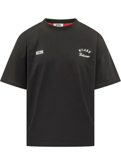 Gcds Logo-print T-shirt In Black
