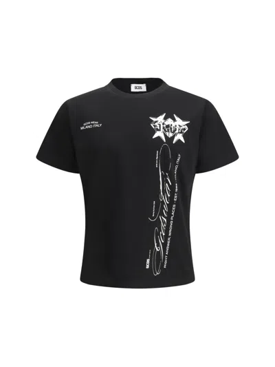 Gcds History Print Cotton T-shirt In Black