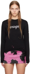 Gcds Cringe Sweater Distressed-effect Jumper In 02 Black