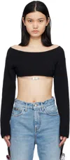 Gcds Black Crystal Chain Sweater In Black 02