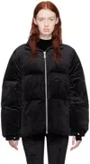 Gcds Black Embossed Down Jacket In 02 Black