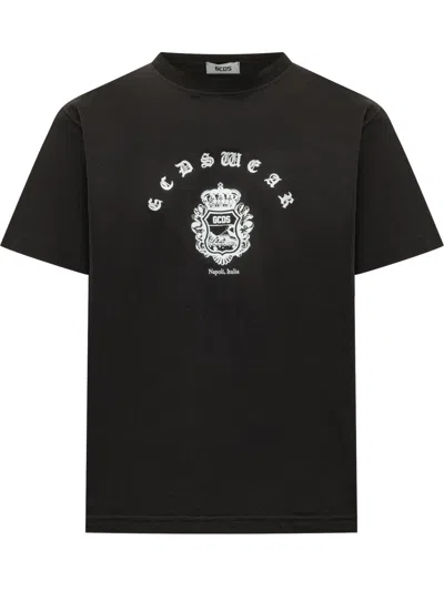 Gcds Black Graphic Crew Neck T-shirt