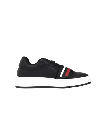 Gcds Black Leather Strap Sneakers