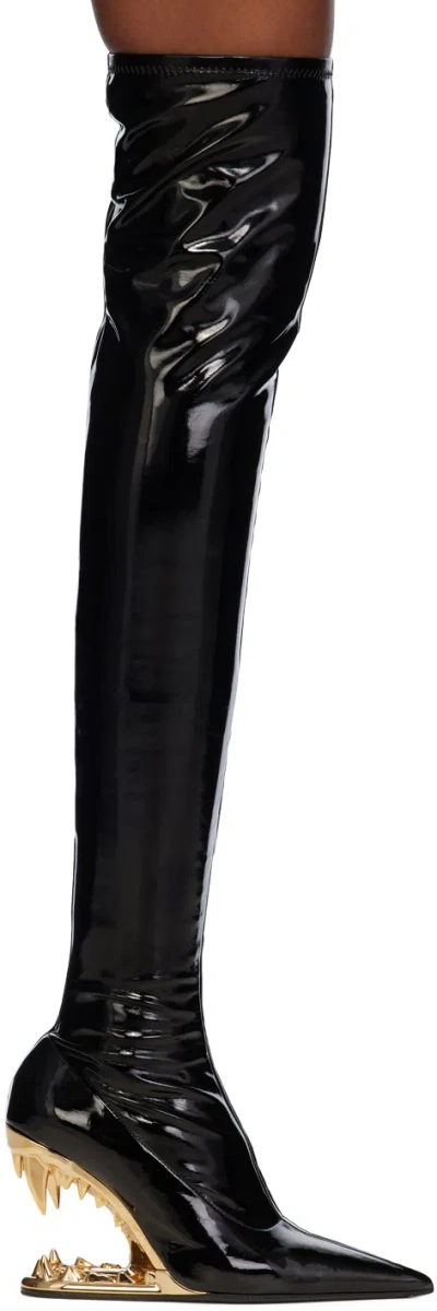 Gcds Morso Vynil Boots In 99 Nero