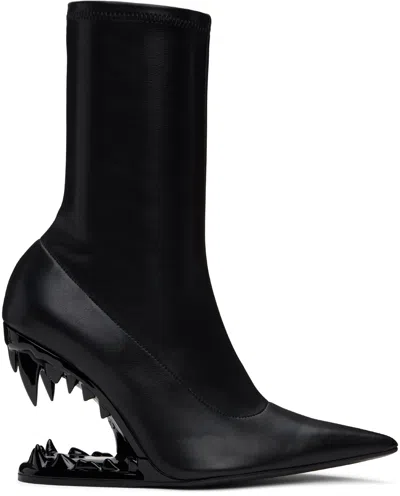 Gcds Morso 110mm Leather Ankle Boots In Black