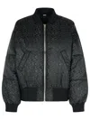 Gcds Monogram-pattern Zip-up Bomber Jacket In Black