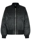 Gcds Monogram-pattern Zip-up Bomber Jacket In Black