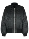 Gcds Padded Nylon Bomber Jacket In Black