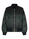 Gcds Monogram-pattern Zip-up Bomber Jacket In Negro