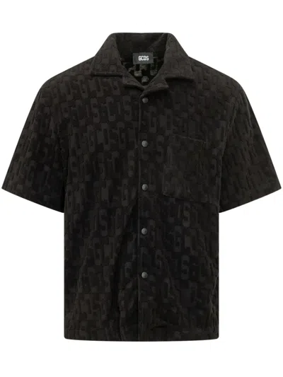 Gcds Black Regular Logo Shirt