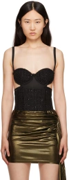 Gcds Black Sequin Bodysuit In 02 Black