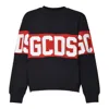 Gcds Black Sweater With Bold Red Band And Block Letters In Black
