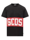 Gcds Front Logo Cotton T-shirt In Black