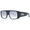 Gcds Black Unisex Sunglasses In Blue