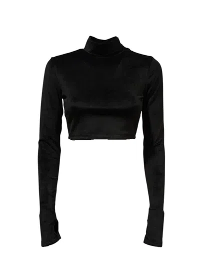 Gcds Black Velvet Top