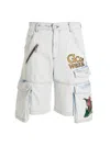 Gcds Light Blue Embroidered Ultracargo Shorts