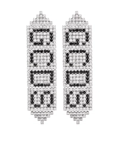 Gcds Bling Logo Earrings In Silver
