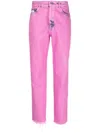Gcds Bling Logo-embellishment Jeans In Rosa