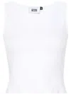 Gcds Textured Ribbed Sleeveless Top In White