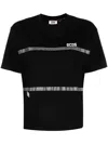 Gcds Rhinestone-striped T-shirt In Black