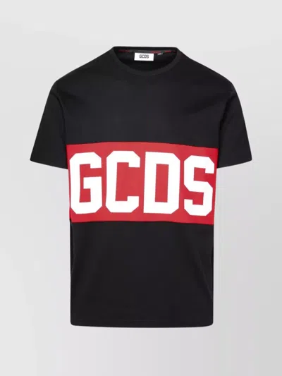 Gcds Block Design Crew Neck Short Sleeves T-shirt In Black