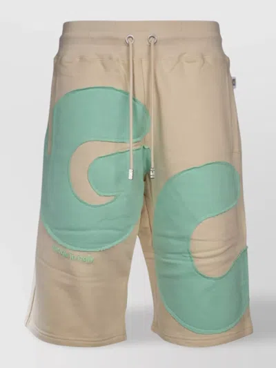Gcds Block Design Knee Length Shorts In Brown