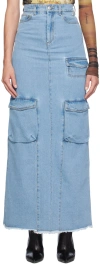 Gcds Blue Ultracargo Maxi Skirt In 75 Light Blue