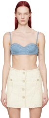 Gcds Blue Underwire Denim Bra In 75 Light Blue
