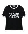 Gcds Ti Amo Boxy Crewneck T-shirt In Black