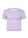 Gcds Boxy T-shirt With Glitter Ti Amo  In Pink & Purple