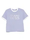 Gcds Boxy T-shirt With Glitter Ti Amo  In Purple