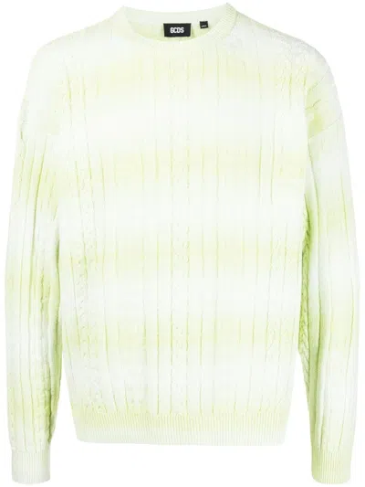 Gcds Braid-detailed Cotton Sweatshirt In Green