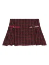 Gcds Buckle Check Skirt In Red
