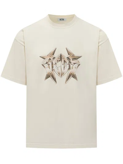 Gcds Bulletproof Mini T-shirt With Stylish Print In Neutral