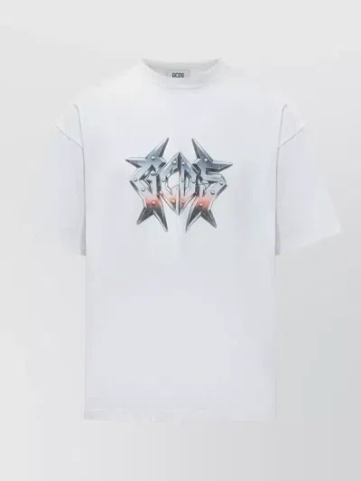 Gcds Bulletproof Short Sleeve Crew Neck T-shirt In White