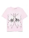 Gcds Butterfly T-shirt In Pink