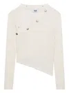 Gcds Long-sleeved Ribbed Top With Snap Buttons In Multi