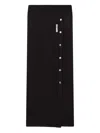 Gcds Button Ribbed Midi Skirt In Black
