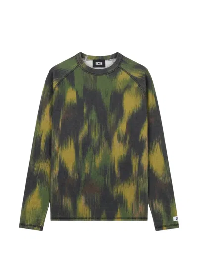 Gcds Camouflage-pattern Long-sleeve T-shirt In Multi