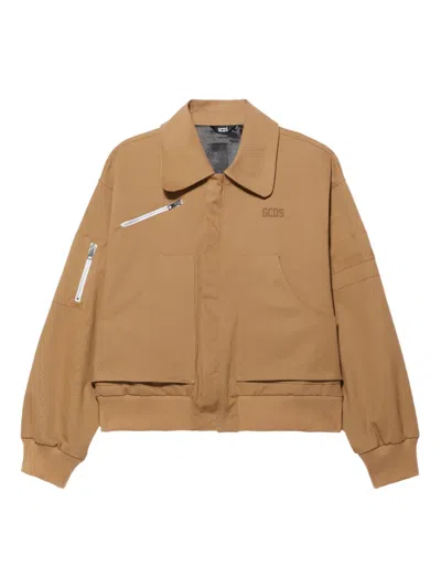 Gcds Canvas Shirt Jacket In Neutral