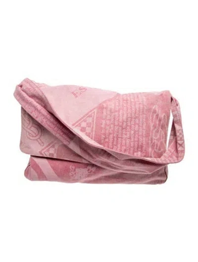 Pre-owned Gcds Canvas Shoulder Bag In Pink