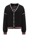 Gcds Logo Knit Cardigan In Black