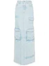 Gcds Cargo Denim Skirt In Blue