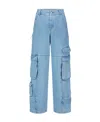 Gcds Cotton Denim Ultracargo Pants In Blue