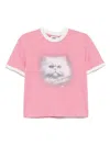 Gcds Cat-print T-shirt In ピンク